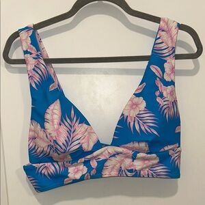 Tropical Blue and Pink Bikini Top